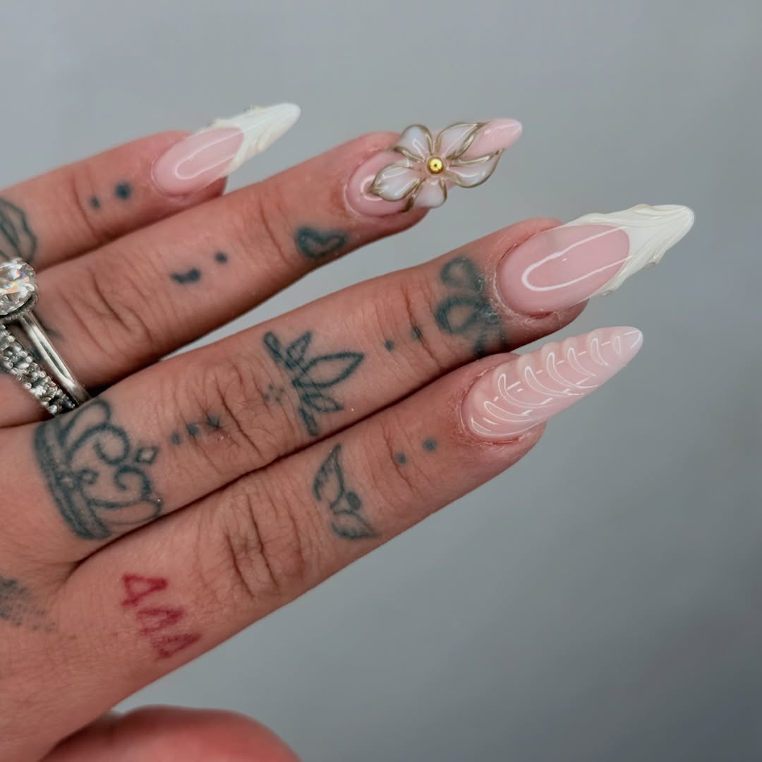Pink aura nails